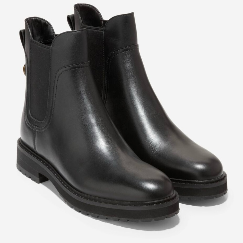 Cole Haan Women's Greenwich Waterproof Chelsea Bootie Black Sz 7.5 New w/o Box